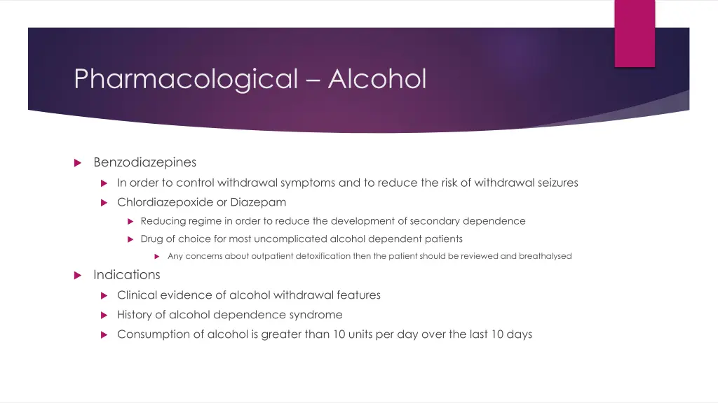 pharmacological alcohol