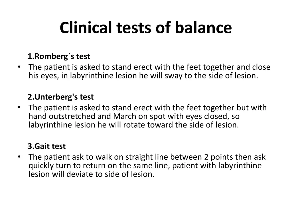 clinical tests of balance