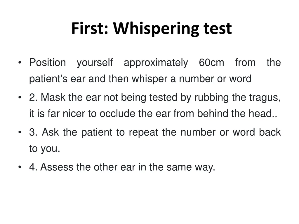 first whispering test