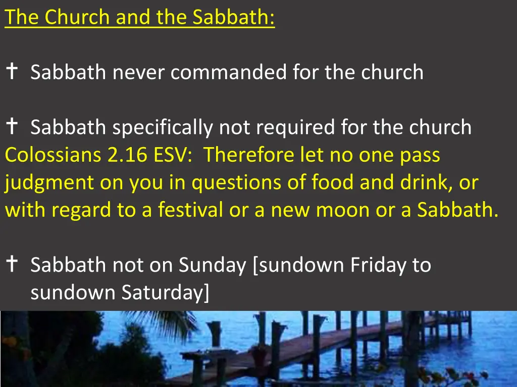 the church and the sabbath