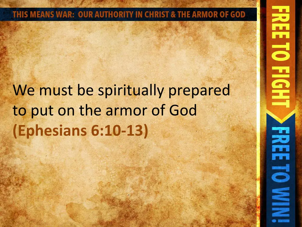 we must be spiritually prepared