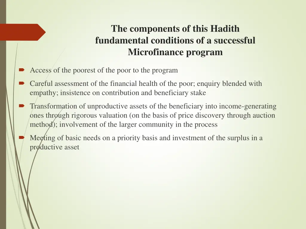 the components of this hadith fundamental