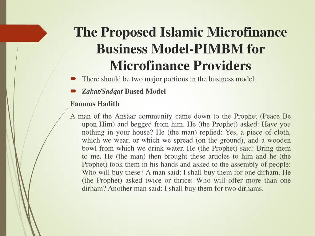 the proposed islamic microfinance business model