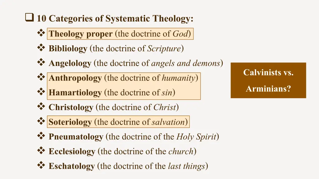 10 categories of systematic theology theology 12