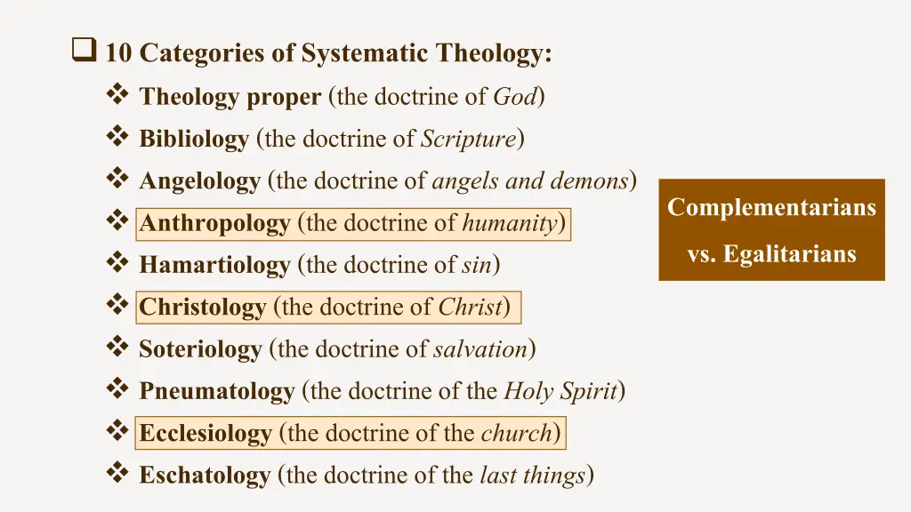 10 categories of systematic theology theology 13