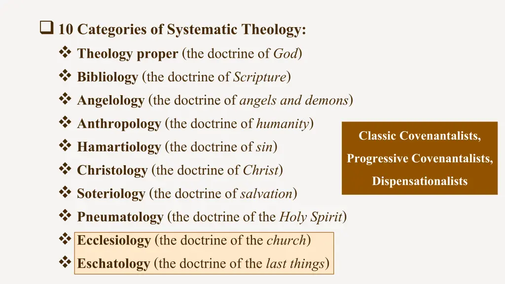 10 categories of systematic theology theology 14