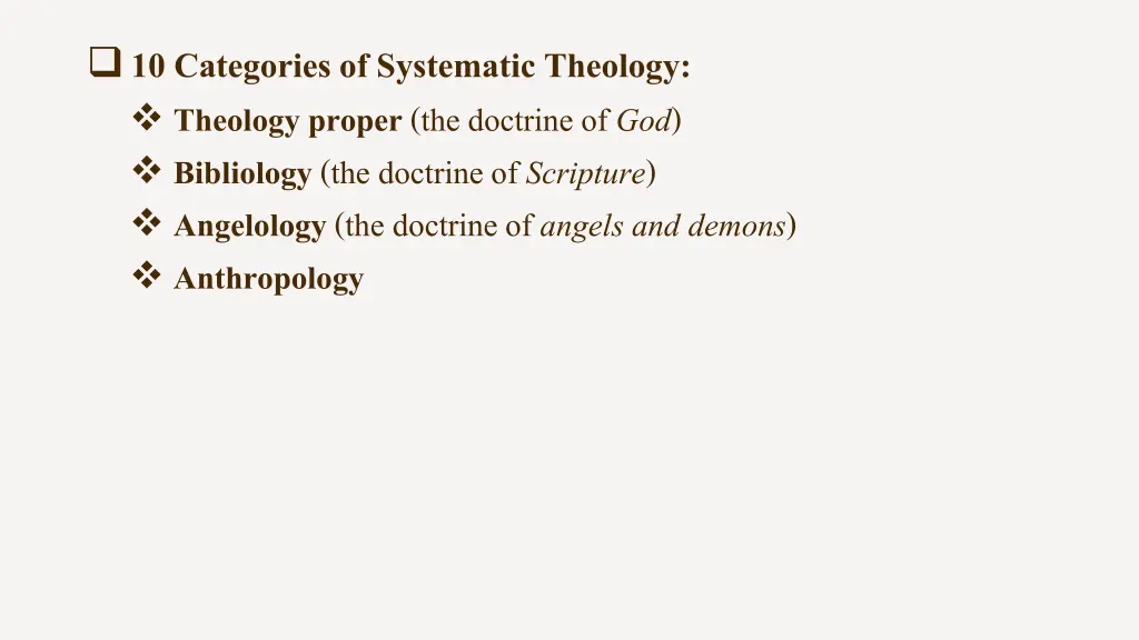 10 categories of systematic theology theology 3