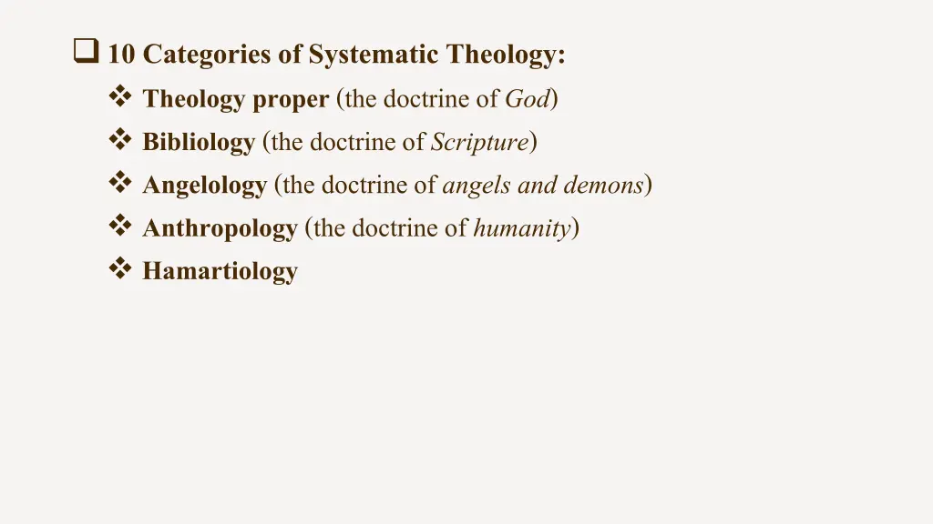 10 categories of systematic theology theology 4