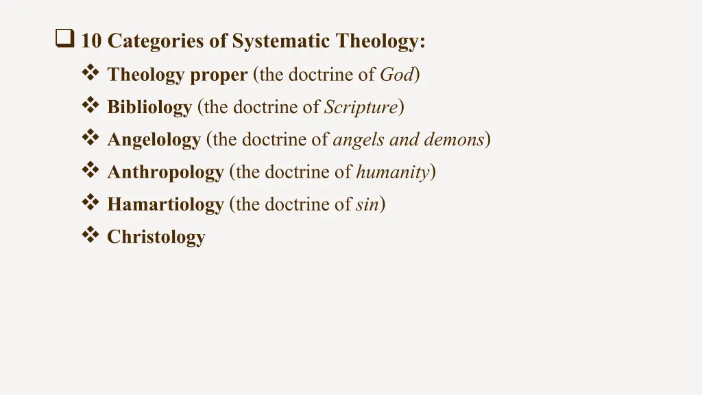 10 categories of systematic theology theology 5