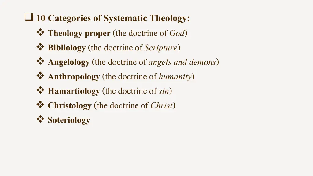 10 categories of systematic theology theology 6