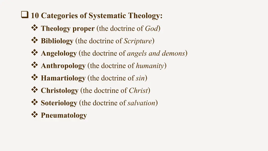 10 categories of systematic theology theology 7