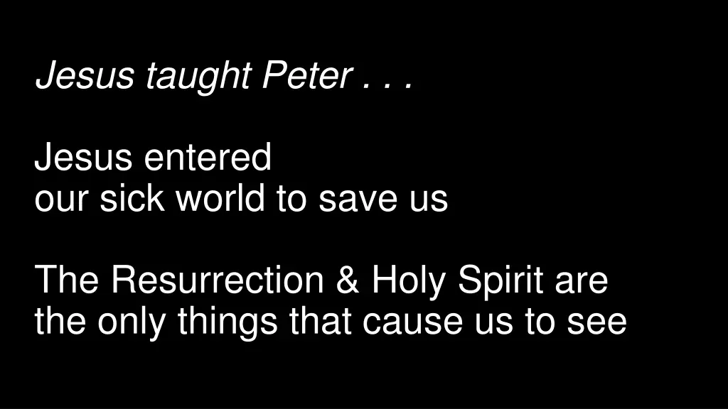 jesus taught peter