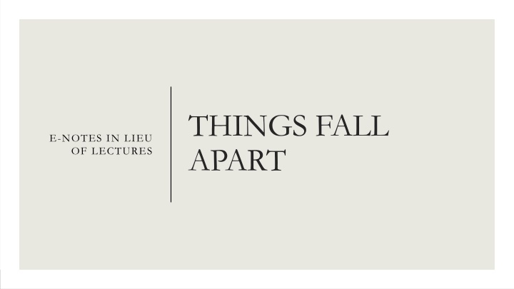 things fall apart