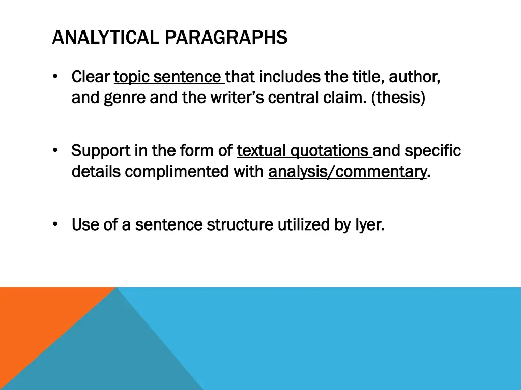 analytical paragraphs