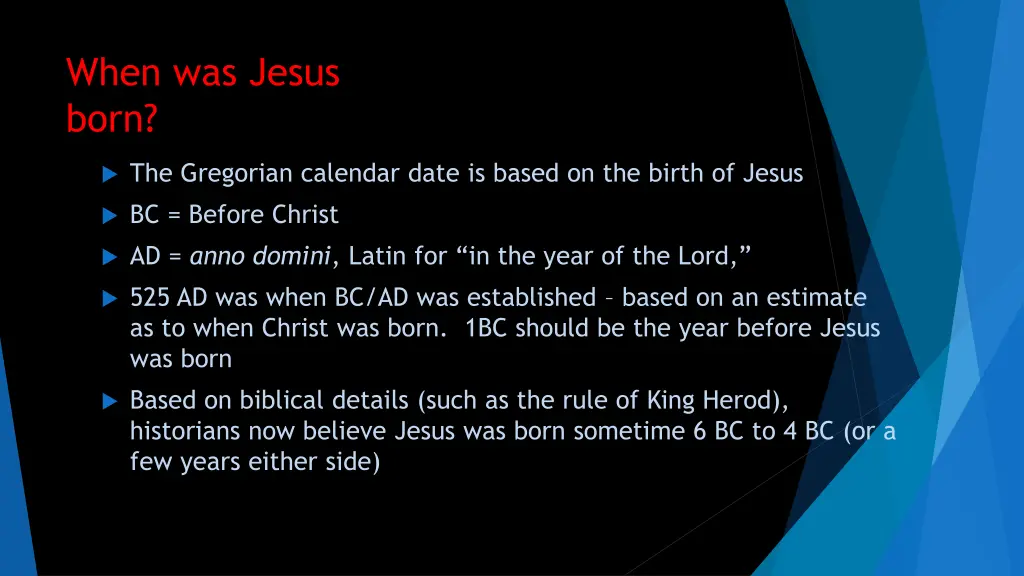 when was jesus born