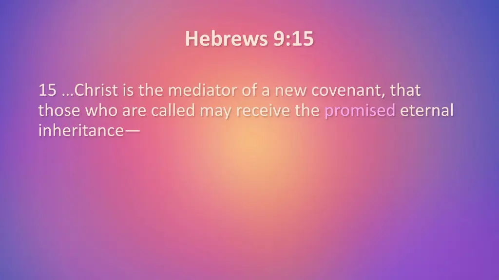 hebrews 9 15