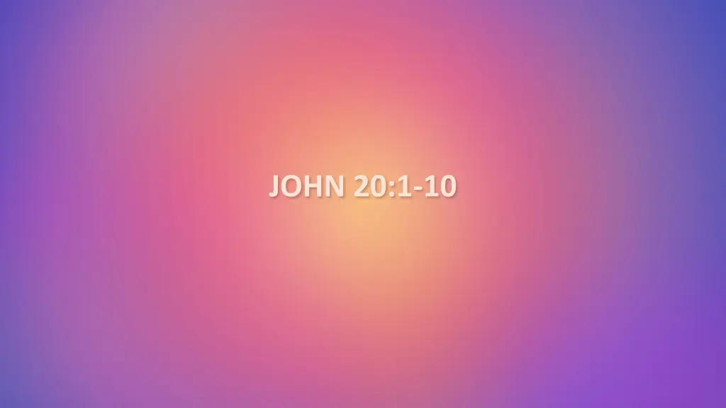 john 20 1 10