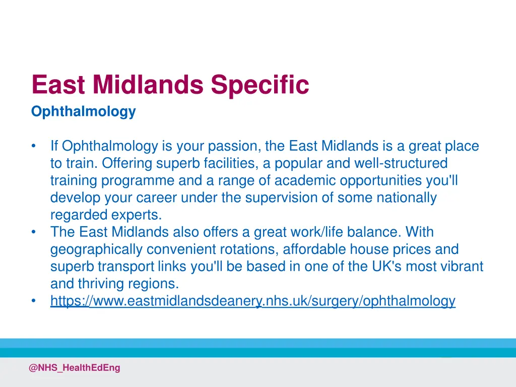 east midlands specific ophthalmology