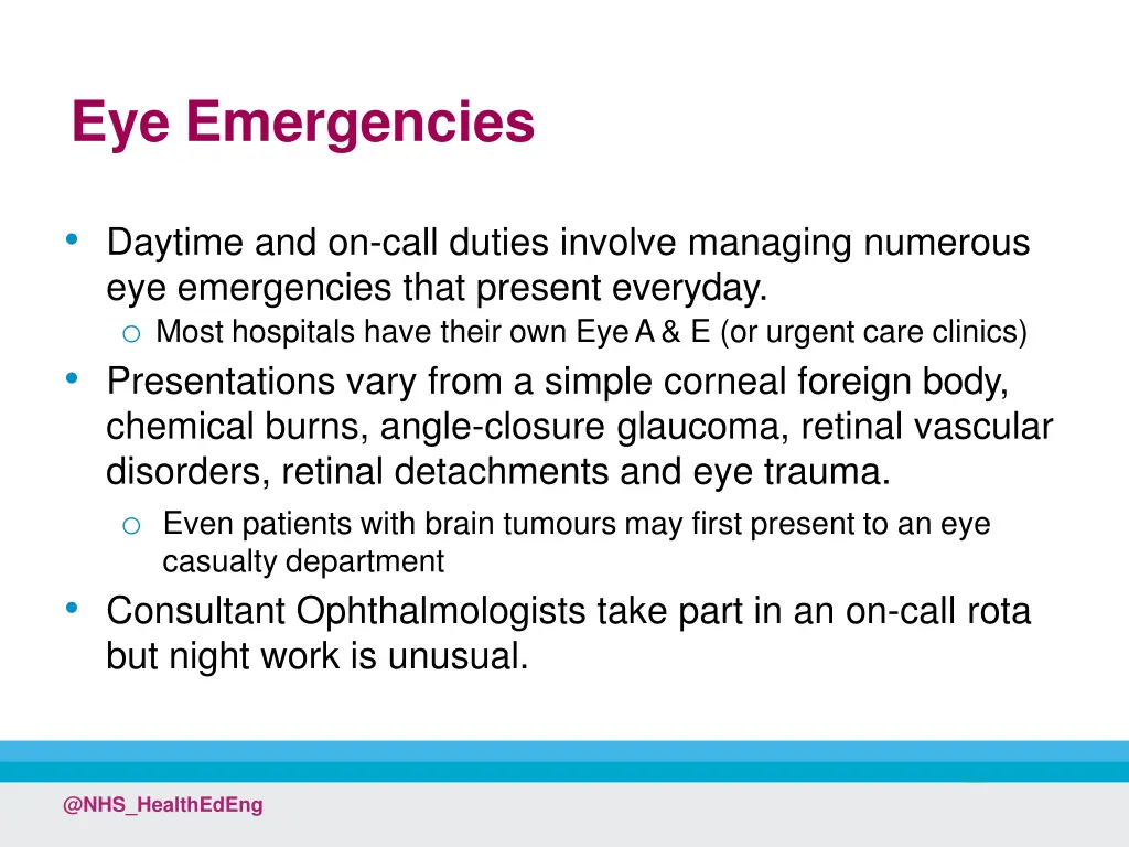 eye emergencies