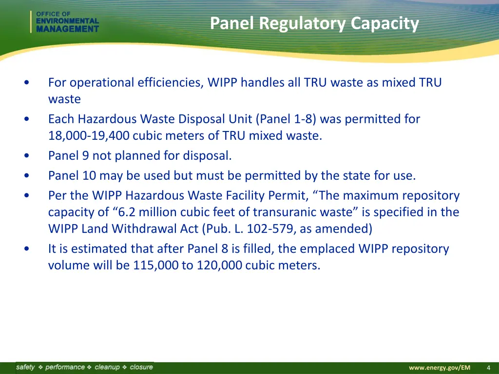 panel regulatory capacity