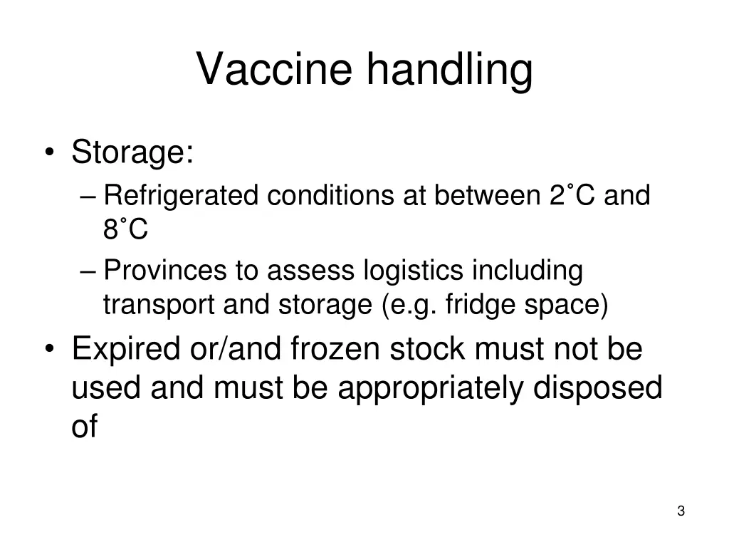 vaccine handling