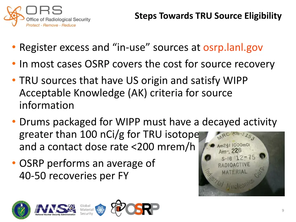 steps towards tru source eligibility