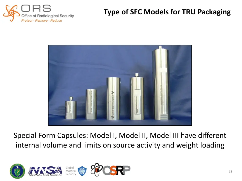 type of sfc models for tru packaging