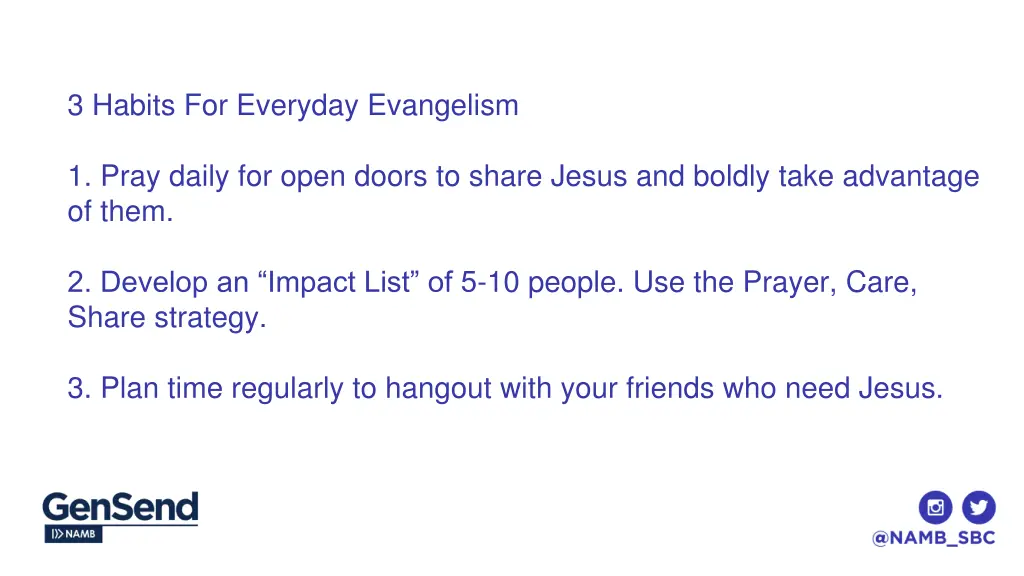 3 habits for everyday evangelism