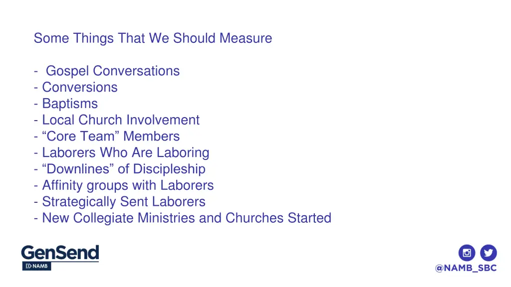 some things that we should measure