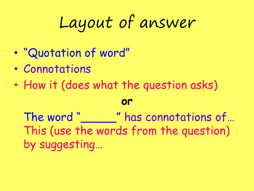 layout of answer