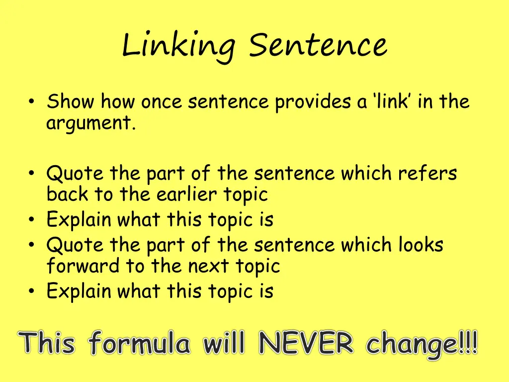 linking sentence