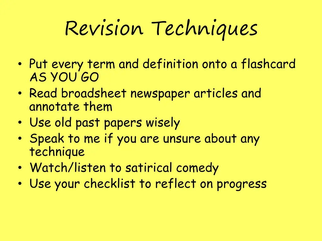 revision techniques