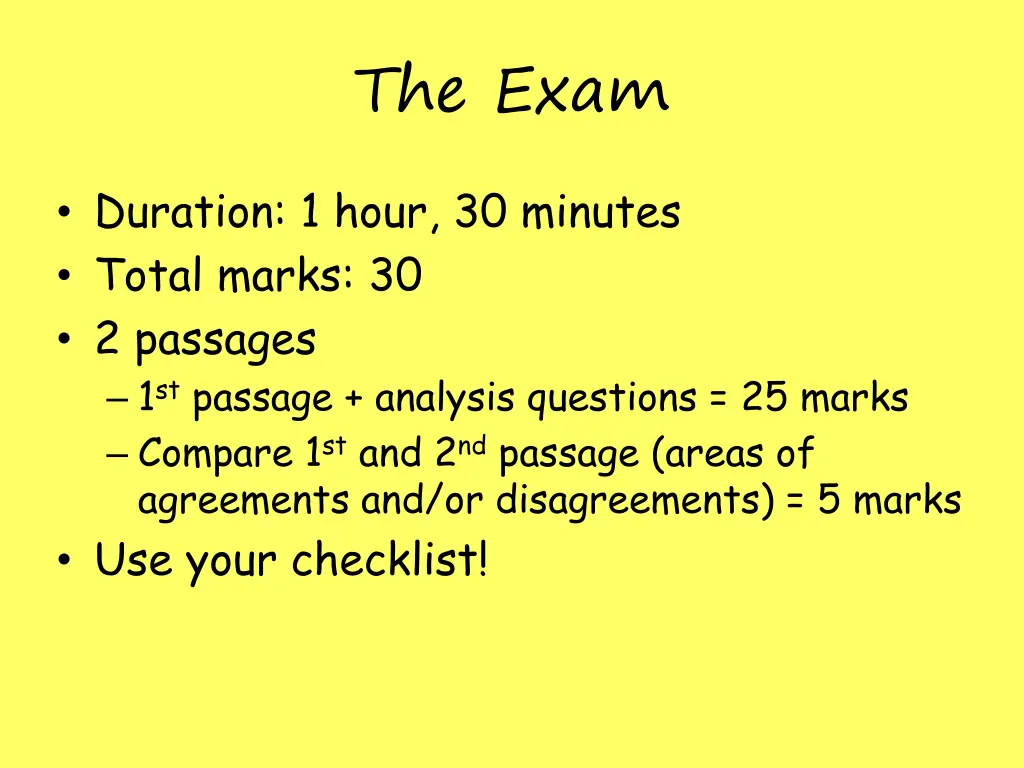 the exam