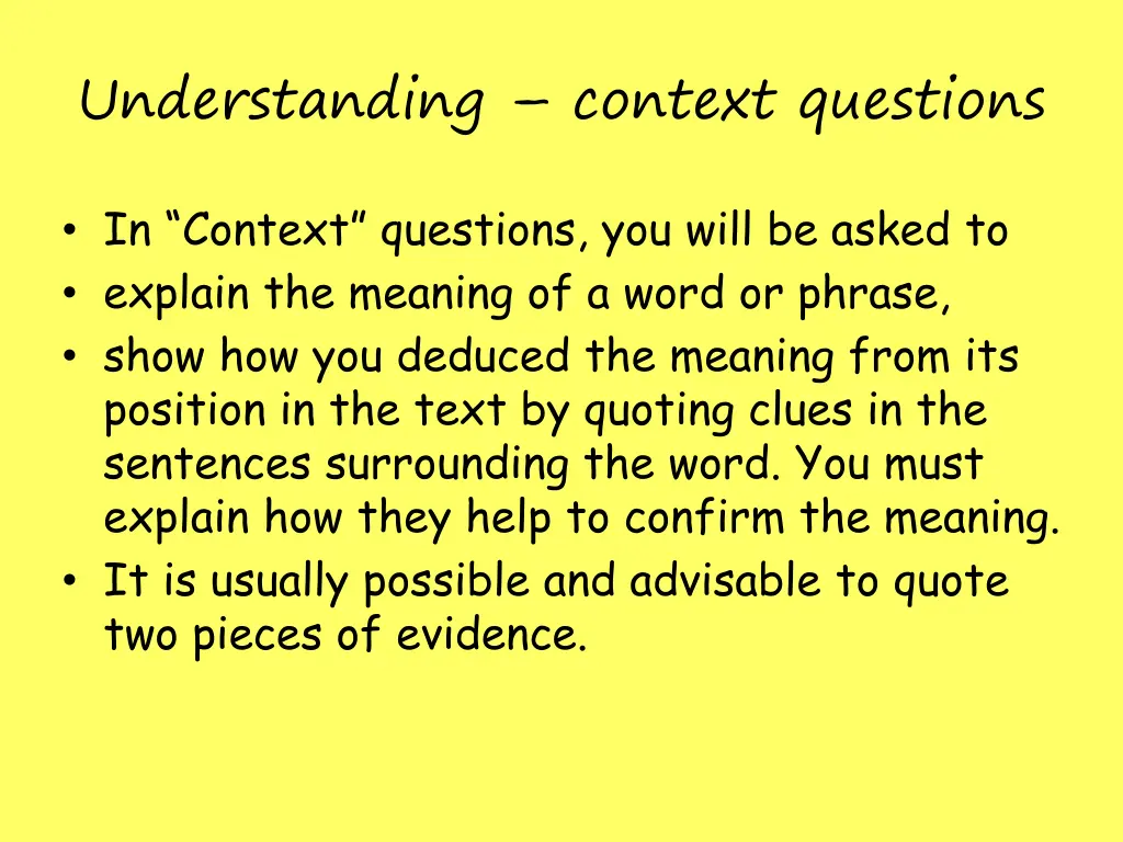 understanding context questions