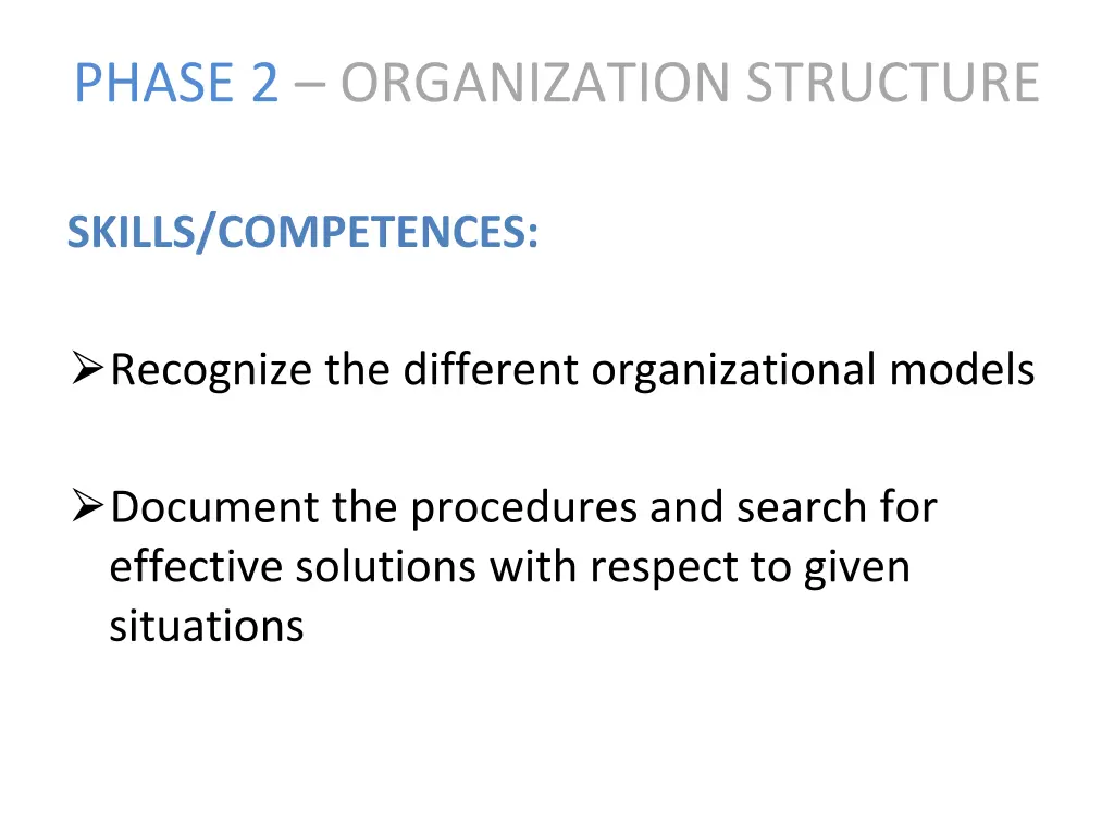 phase 2 organization structure 3