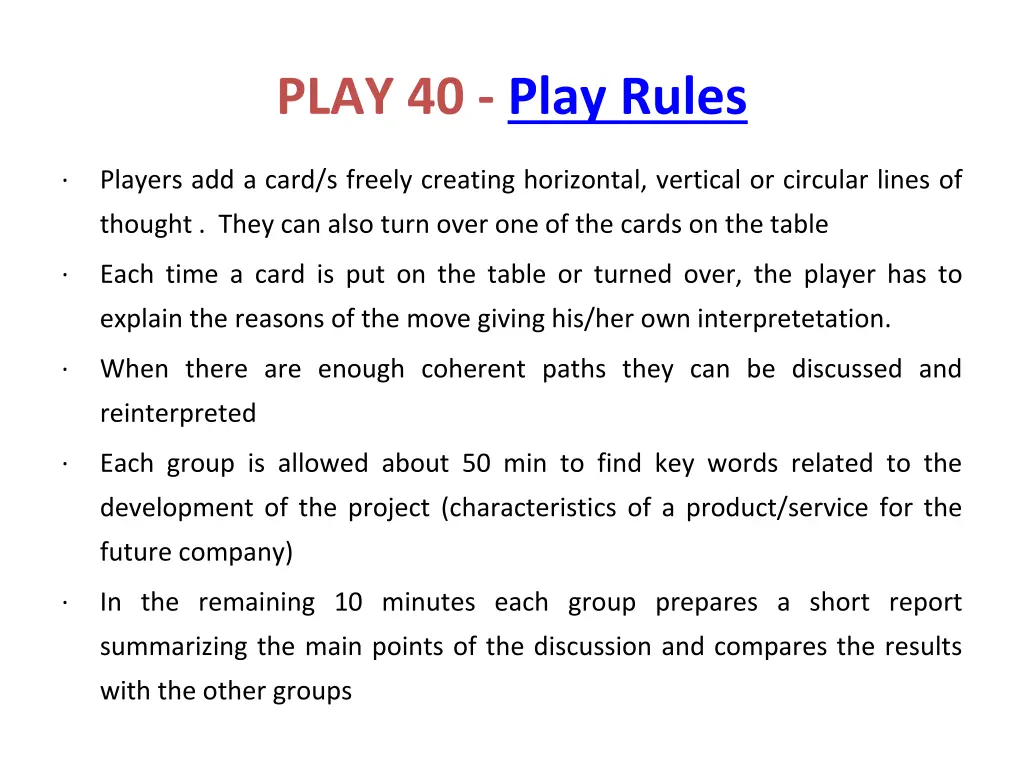 play 40 play rules 1