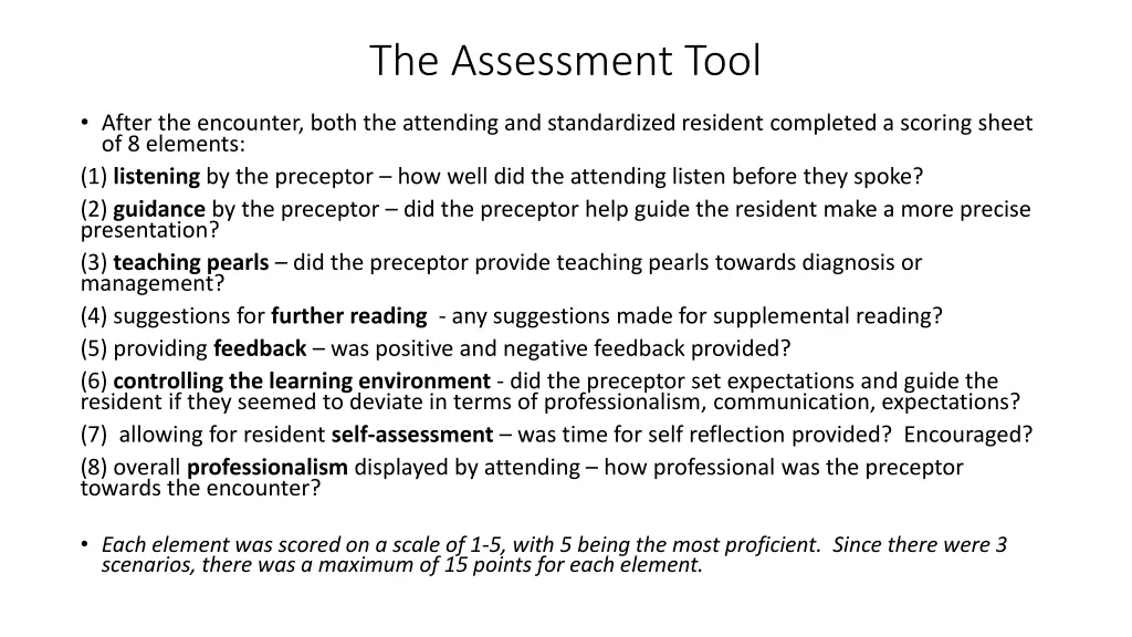 the assessment tool