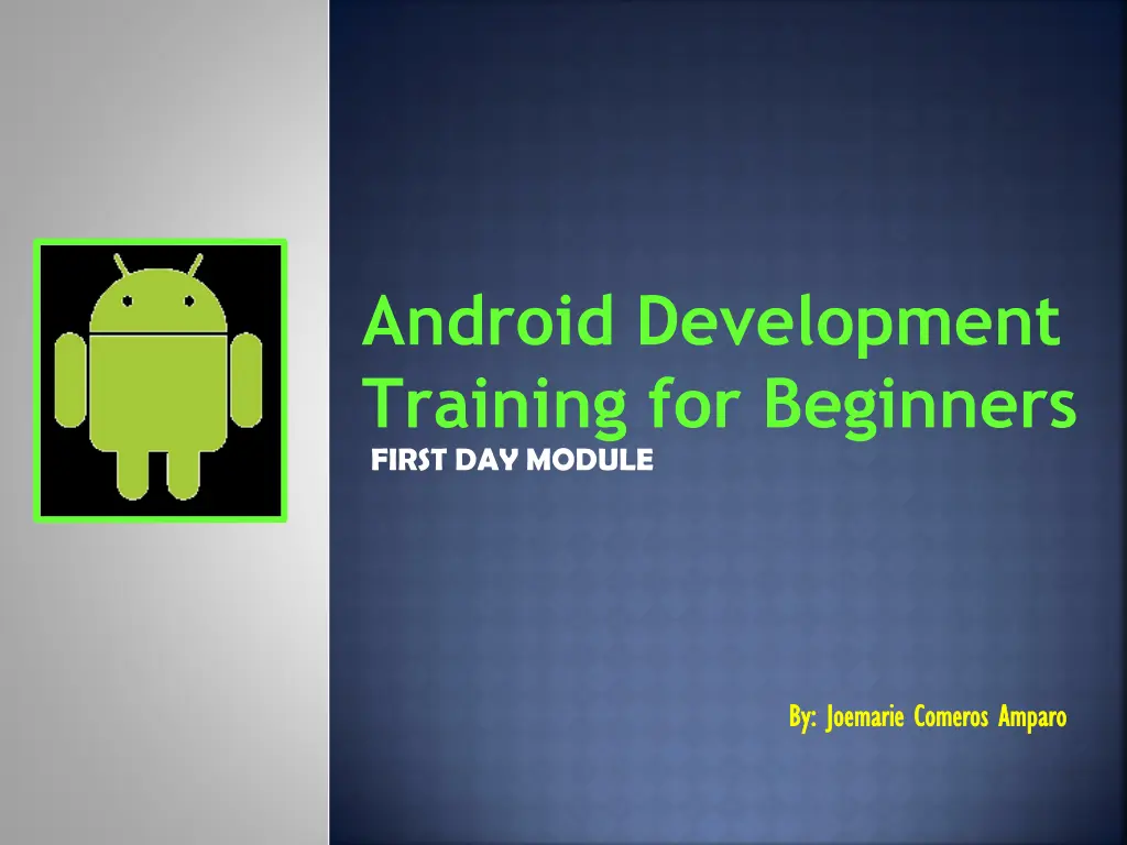 android development training for beginners first