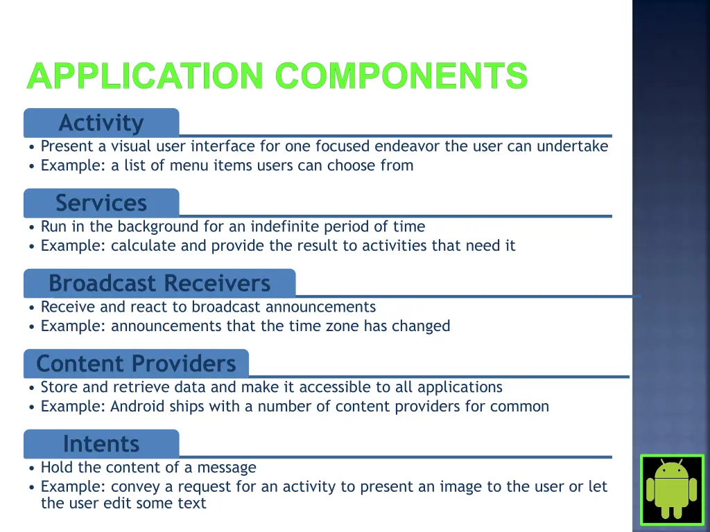 application components