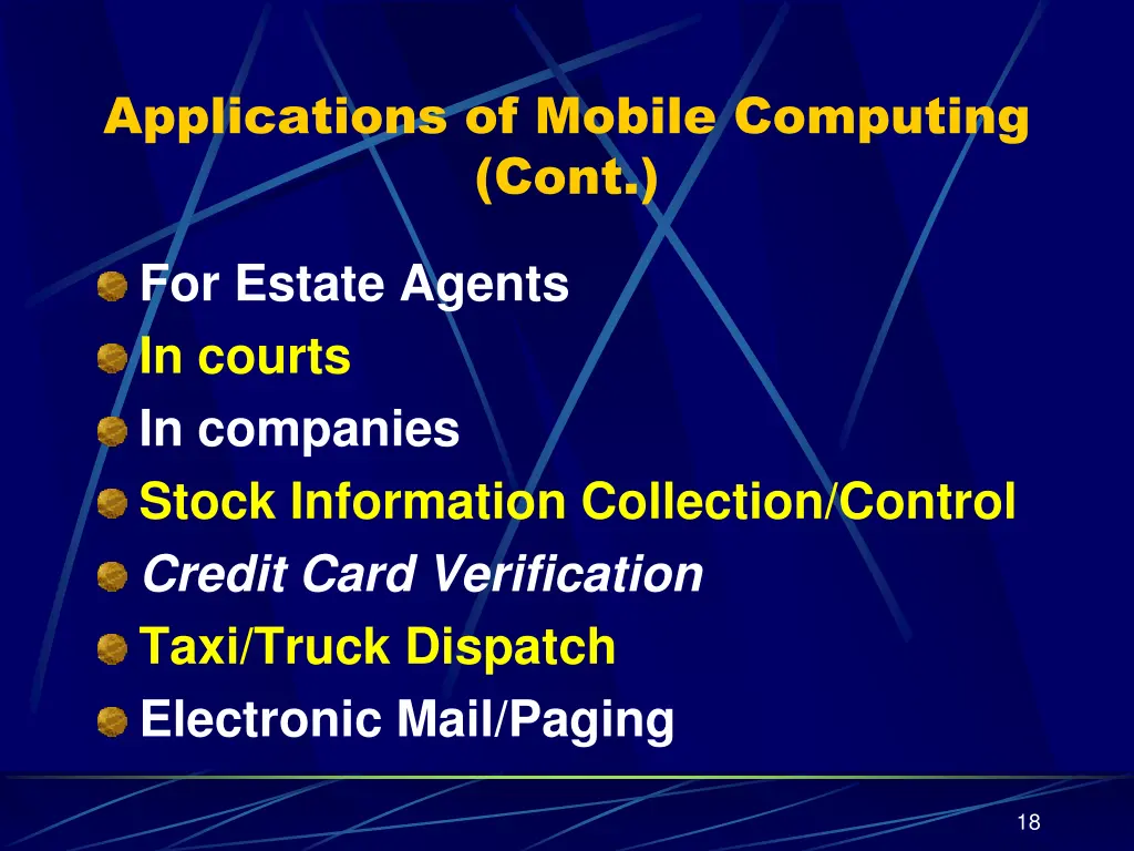 applications of mobile computing cont