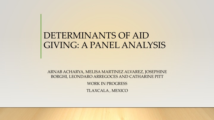 determinants of aid giving a panel analysis