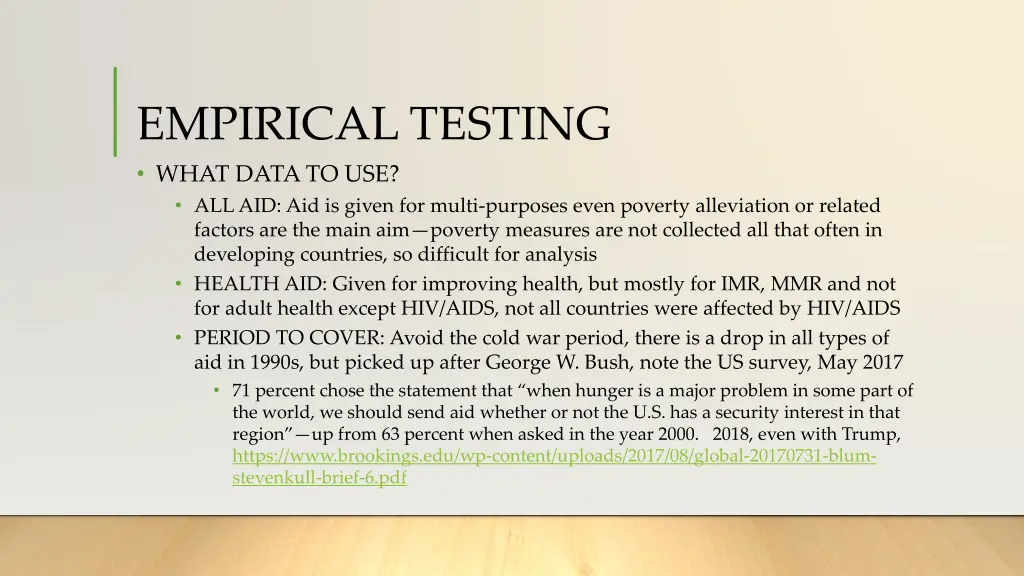 empirical testing what data