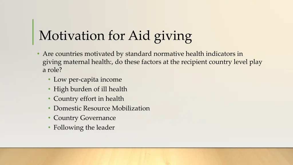 motivation for aid giving