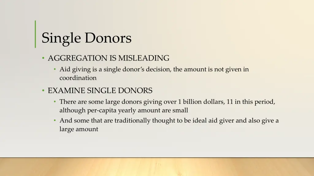 single donors