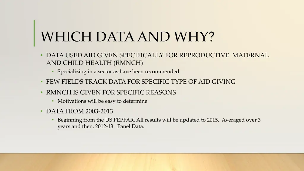 which data and why