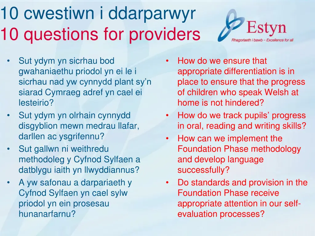 10 cwestiwn i ddarparwyr 10 questions 2