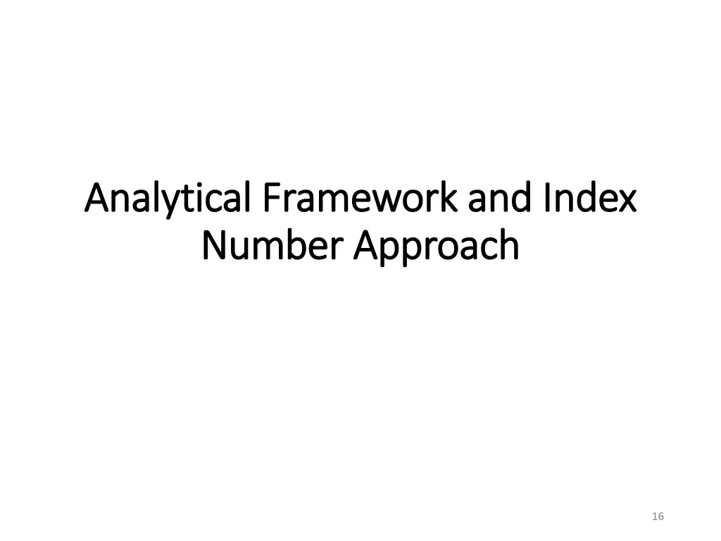 analytical framework and index analytical