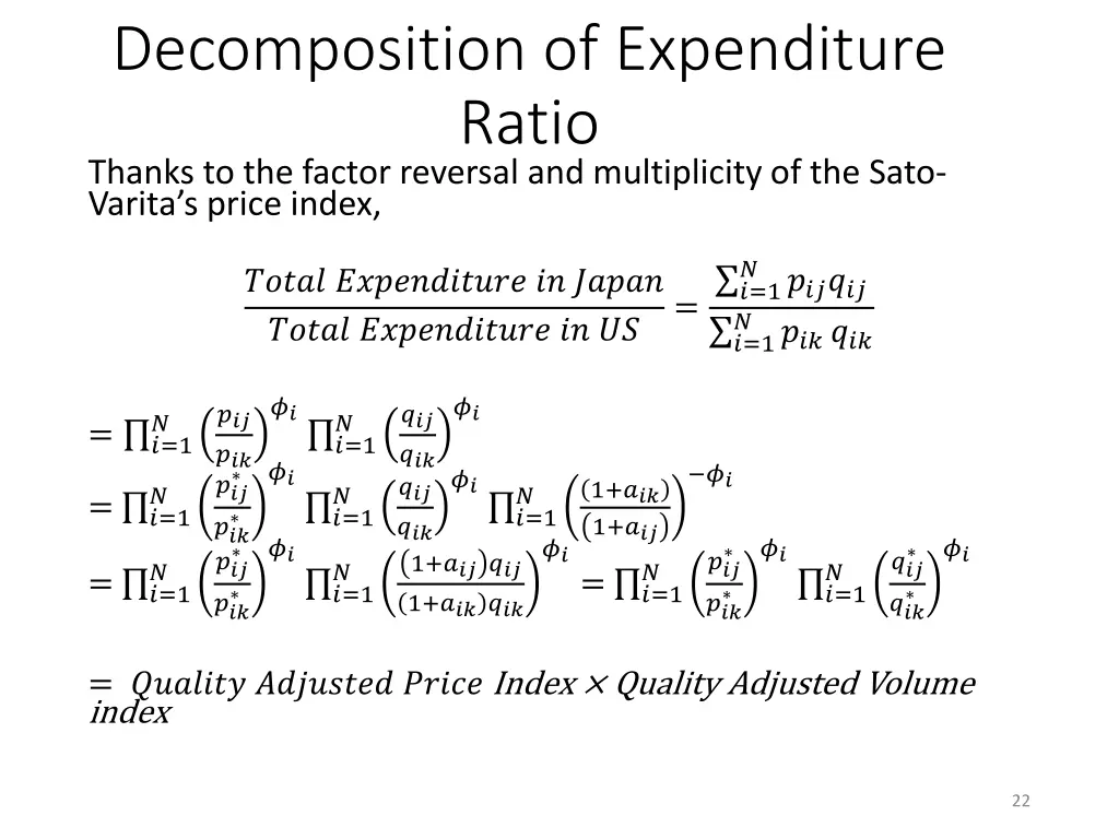 decomposition of expenditure ratio thanks