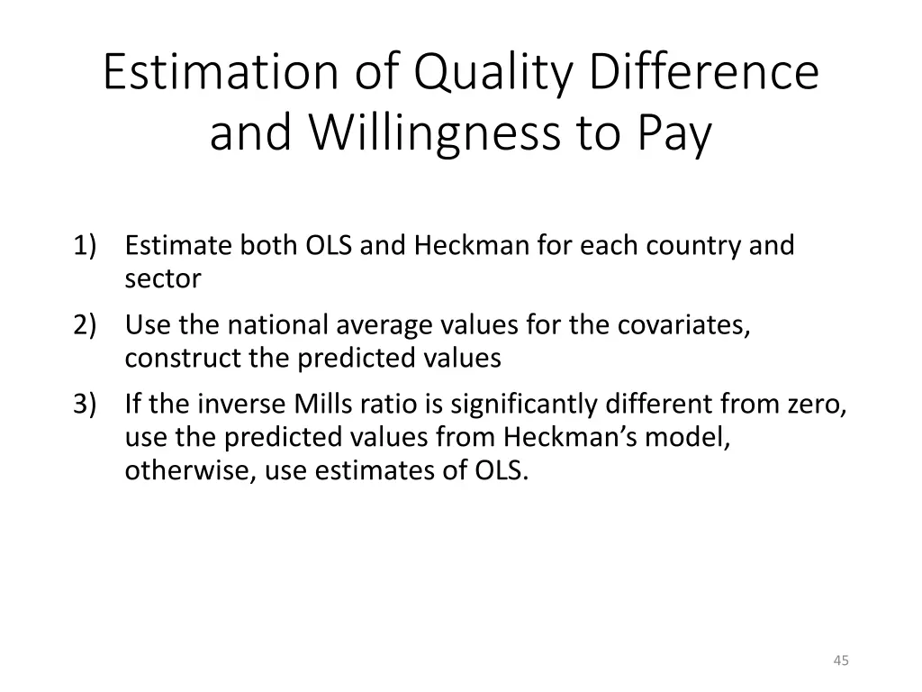 estimation of quality difference and willingness 1