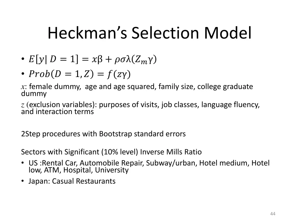 heckman s selection model